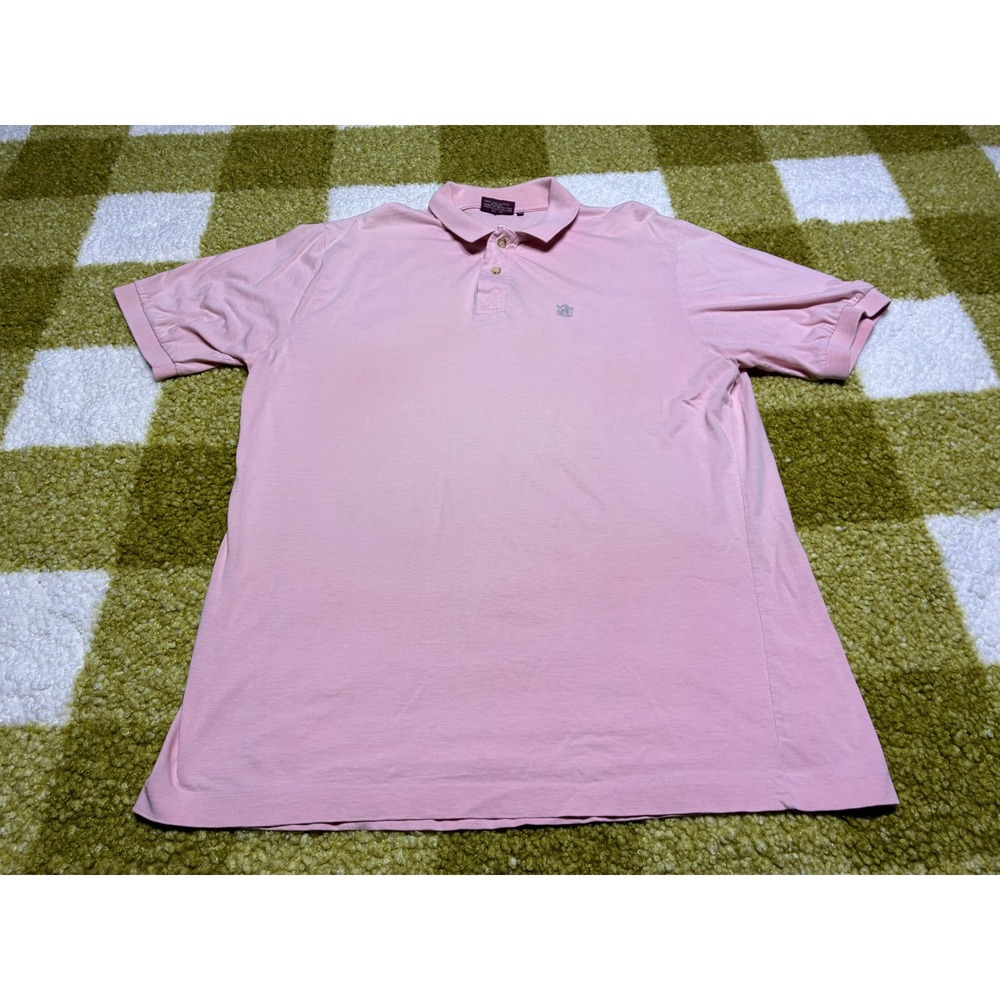 Chaps Ralph Lauren Mens XL Pink Short Sleeve Cotton Polo Shirt‎ Crest Logo